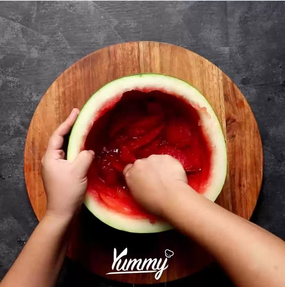 Step 1 Watermelon Slushy Bowl