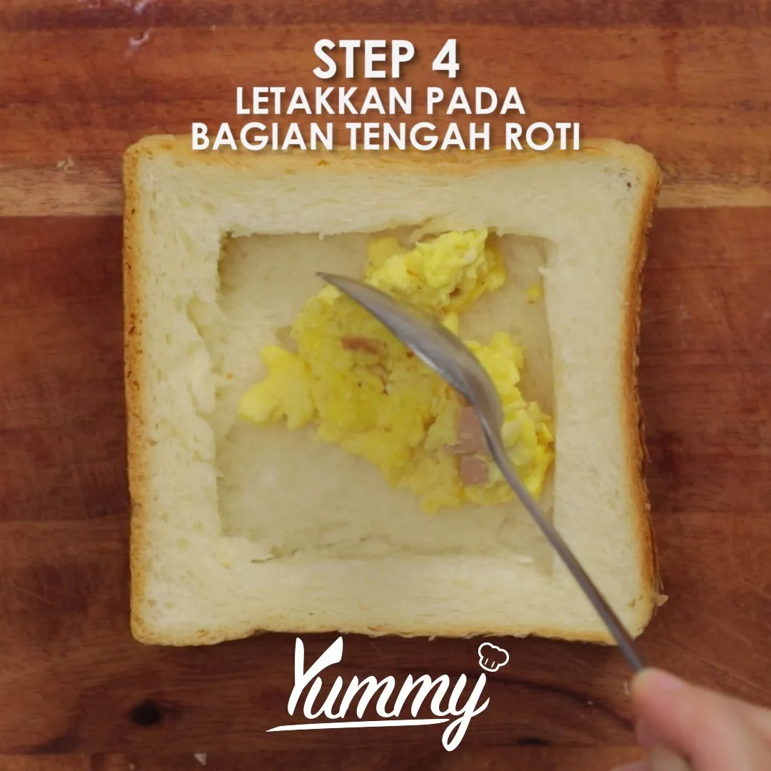 Step 4 Roti Telur Keju Susu