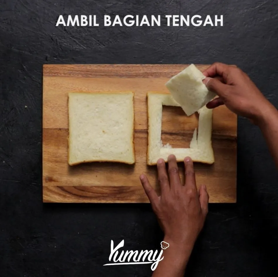 Step 1 Roti Panggang Telur