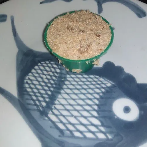 Masukkan dalam cetakan sambil di tekan-tekan hingga padat dan keras.