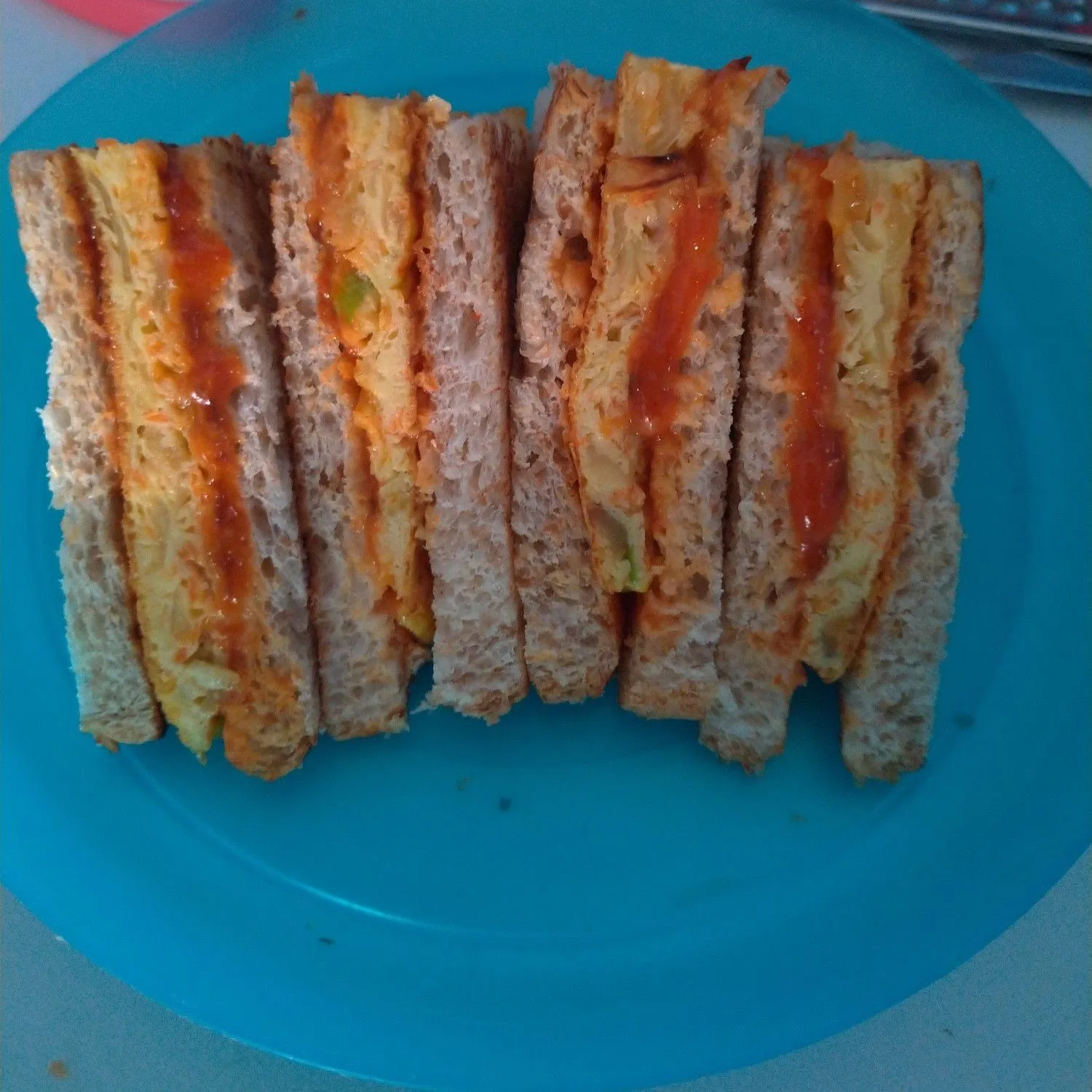 Roti Lapis Telur Sayuran #AlaAnakKos
