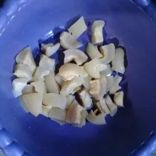 Potong cecek berbentuk persegi panjang.