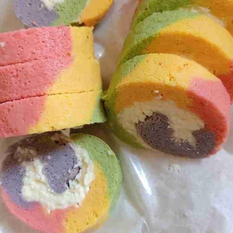 Resep Rainbow Roll Cake
