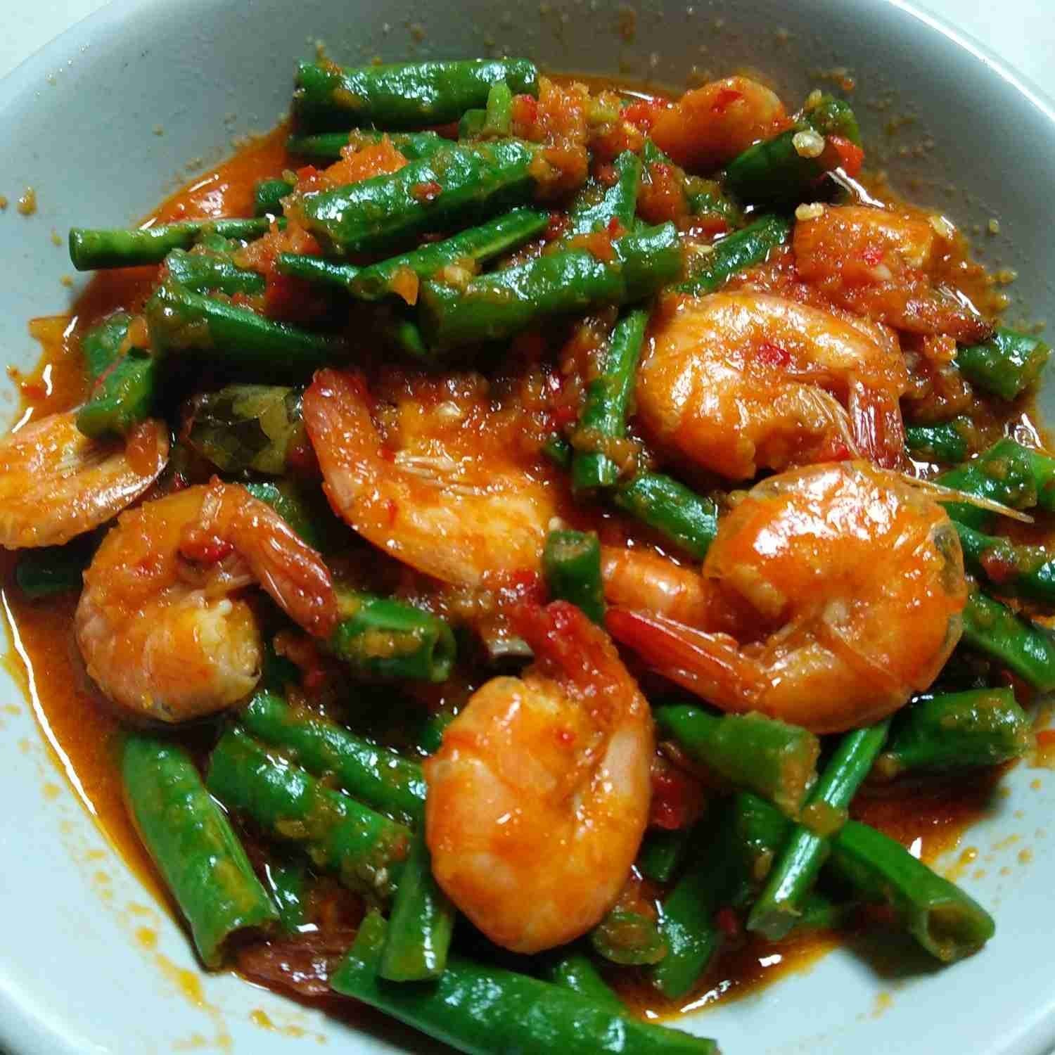 Kacang Panjang Udang Bumbu Pedes