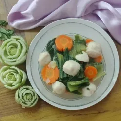 Sop Pokcoy Bakso Ikan #JagoMasakMinggu1