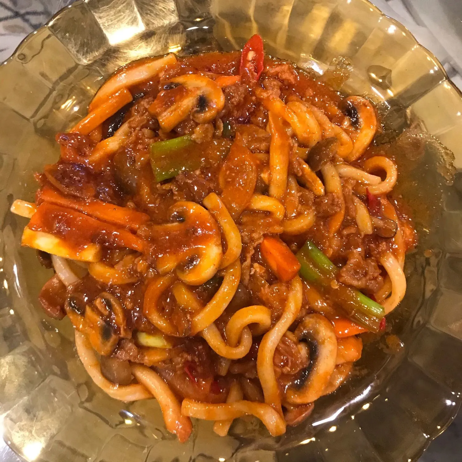 Korean Spicy Beef Yaki Udon #1Resep1NasiBungkus