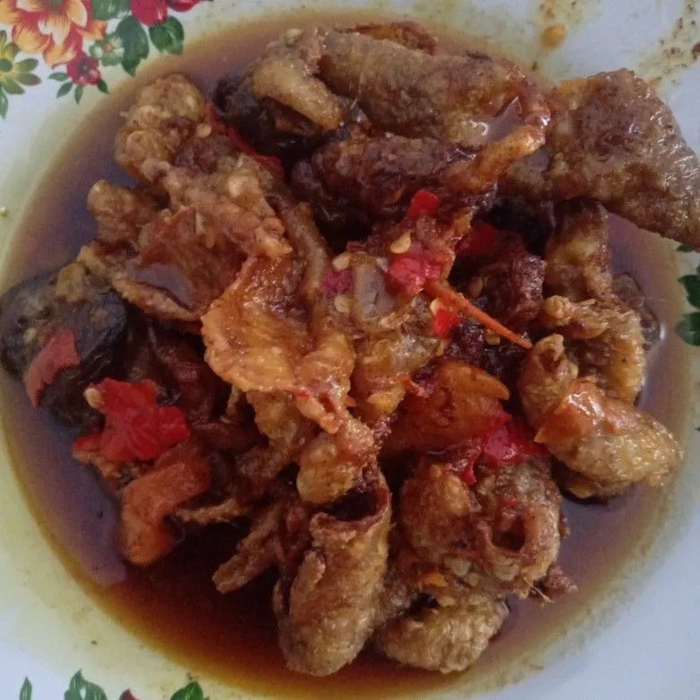 Kulit Ayam Ati Saus #JagoMasakMinggu4