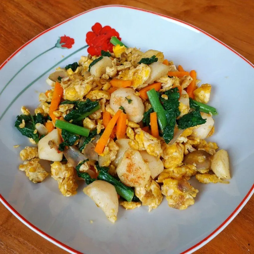 Orak Arik Telur Bakso Sayuran #JagoMasakMinggu4