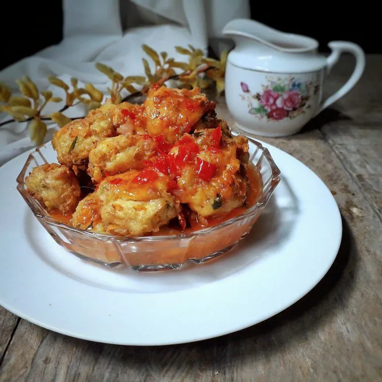 Perkedel Tahu Siram Saus Thai #JagoMasakMinggu5