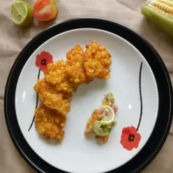 Perkedel Jagung Tomato Salsa #JagoMasakMinggu5