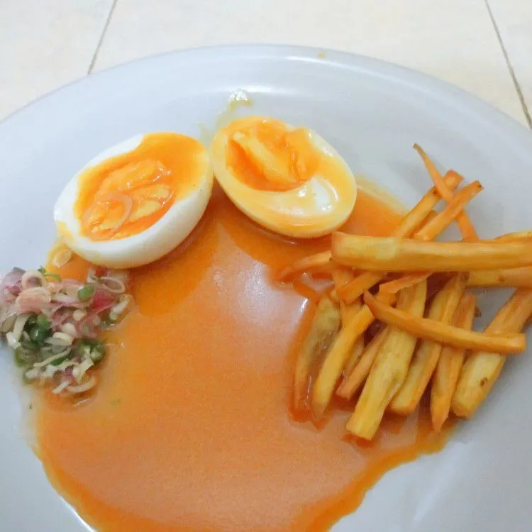 Egg Korma With Fried Ubi and Matah #JagoMasakMinggu5