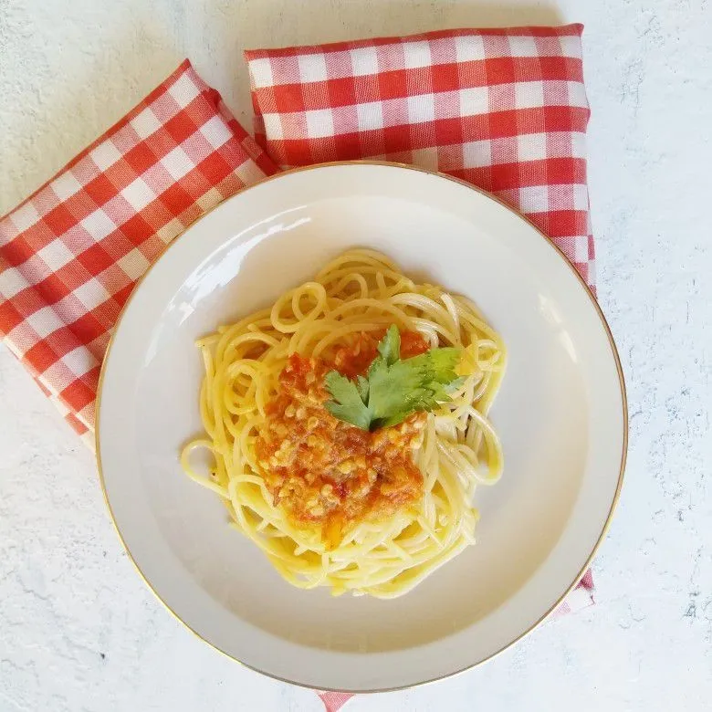 Spaghetti Sambal Korek #JagoMasakMinggu5