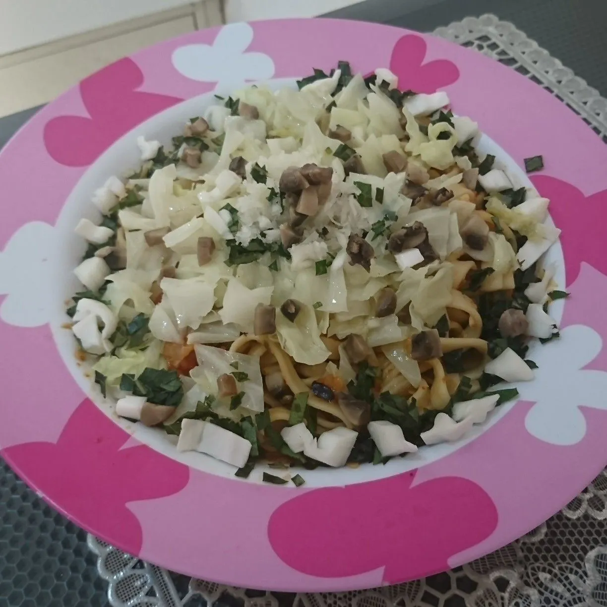 Fettuccine Jamur Cah Kol Pedas #1Resep1NasiBungkus