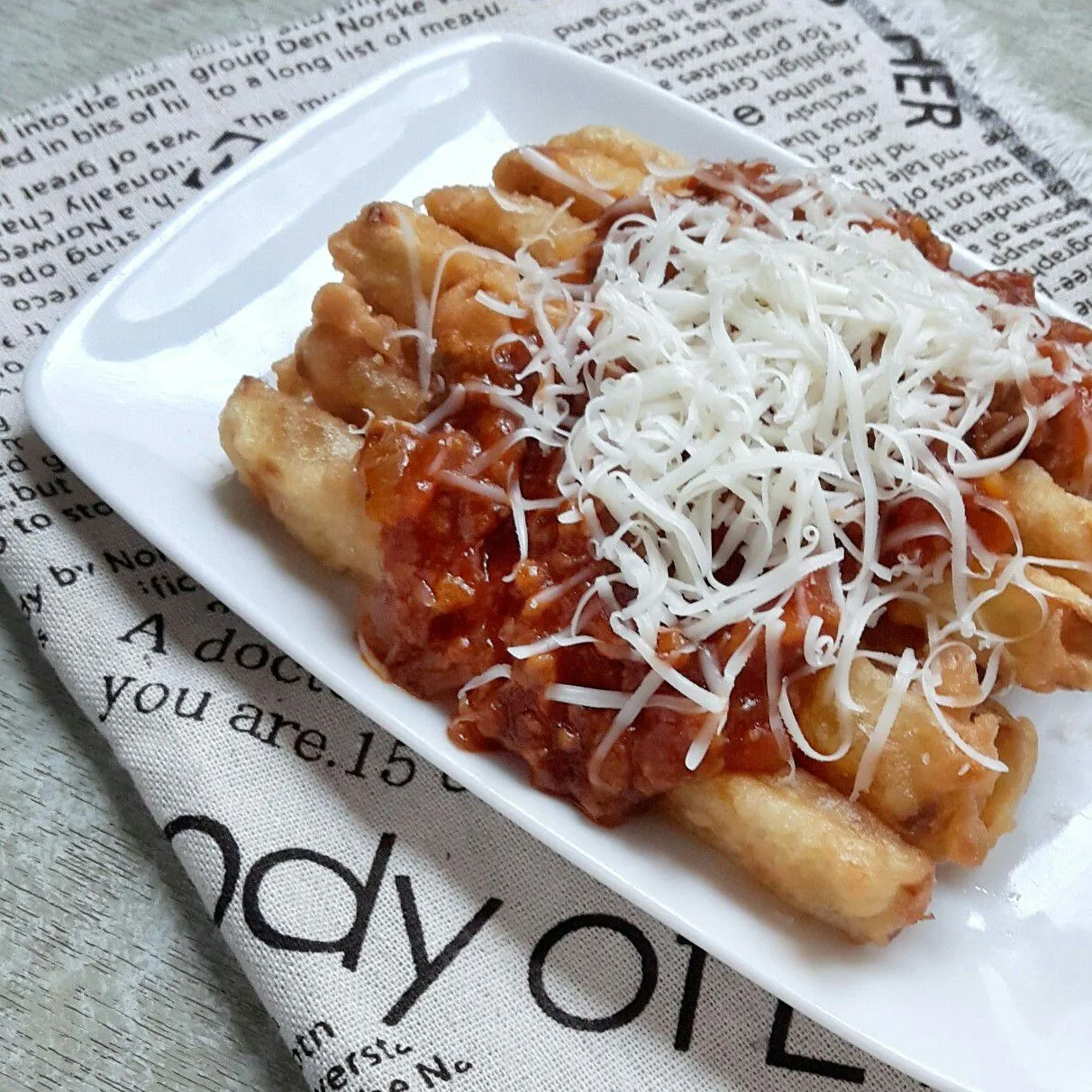 Ubi Fries Bolognese #JagoMasakMinggu5
