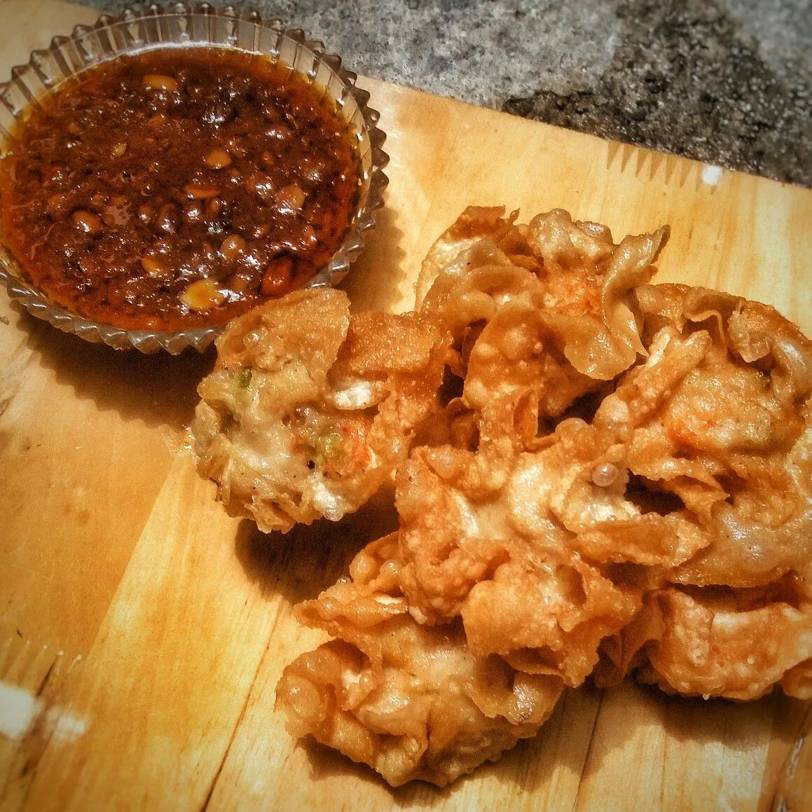 Fried Dumpling and Peanut Sauce #JagoMasakMinggu5