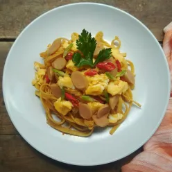 Fettuccini Gulai Pedas #JagoMasakMinggu5