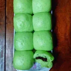 Roti Kukus Pandan Isi Coklat #JagoMasakMinggu6