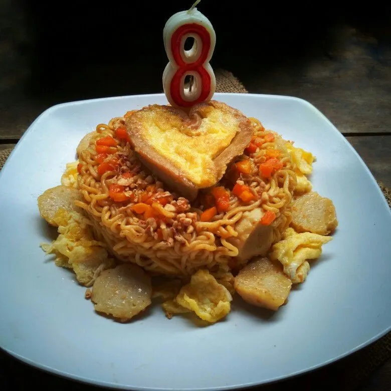 Noodles Birthday Cake #1Resep1NasiBungkus