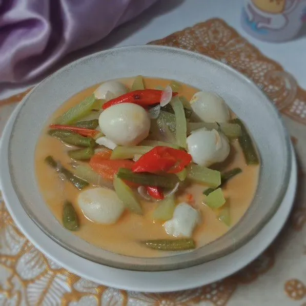 Lodeh Labu Siam Telur Puyuh #JagoMasakMinggu7