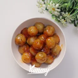 Cimol Kenyal Isi Ayam Saus Korea
