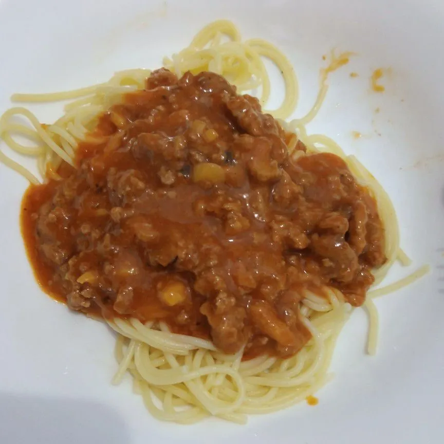 Spagheti Siram Daging Cincang