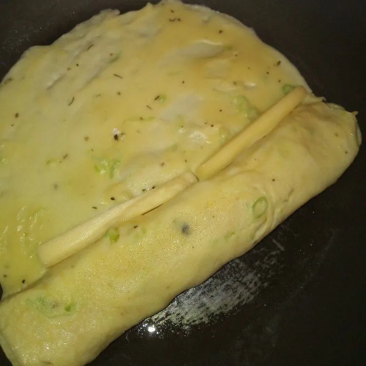 Step 9 telur gulung Mozzarella