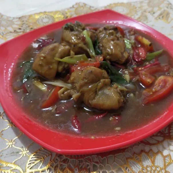 Hidangan Ca Sayuran Saos Tiram yang siap disajikan