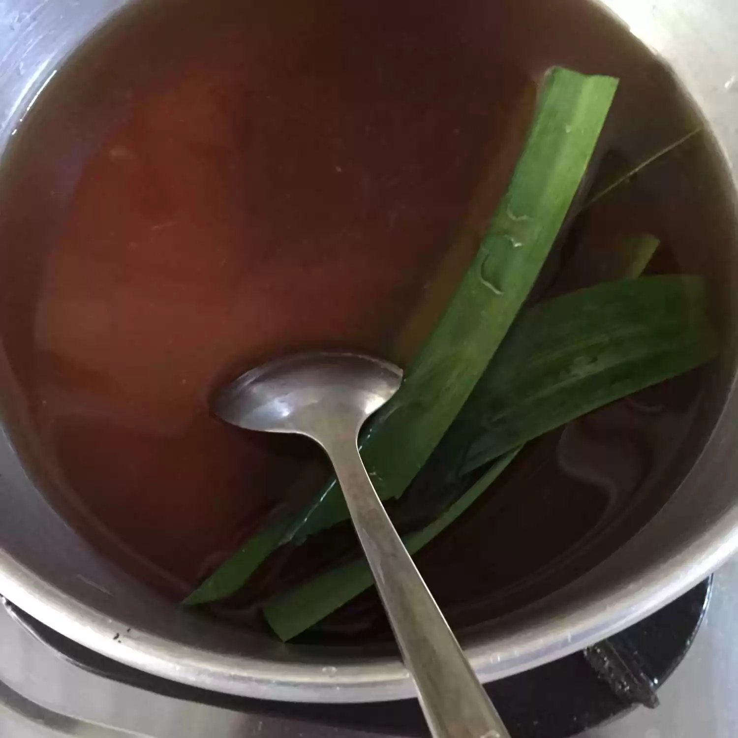 Step 1 puding lumut gula merah