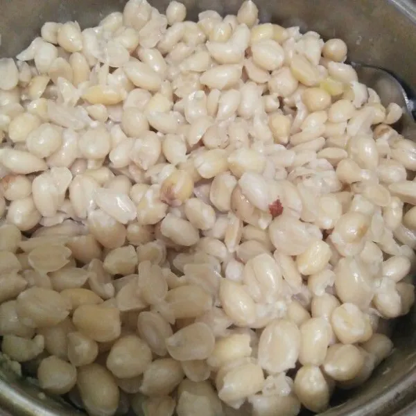 Biarkan kacang tetap dalam panci hingga dingin, agar bumbu meresap. Setelah dingin, angkat dan tiriskan kacang.