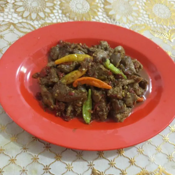 Hati ampela siap di sajikan.