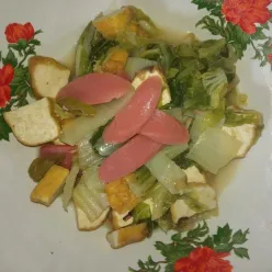 Tumis Sawi Putih Tahu Sosis