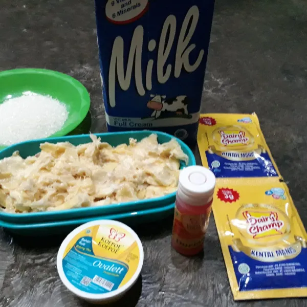 Siapkan bahan-bahan untuk es cream.