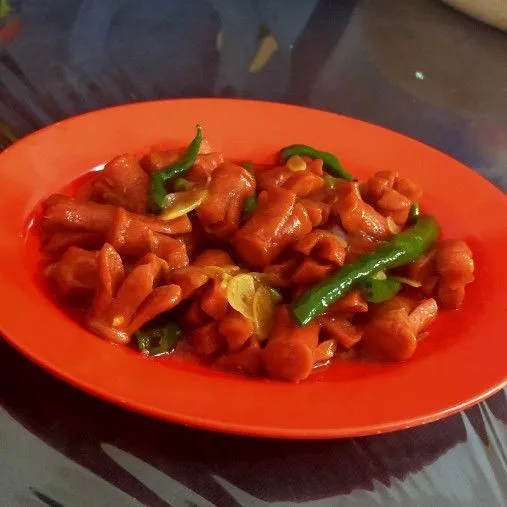 Sosis saos tiram siap di sajikan.