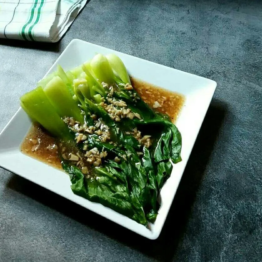 Pokcoy Siram Bawang Putih