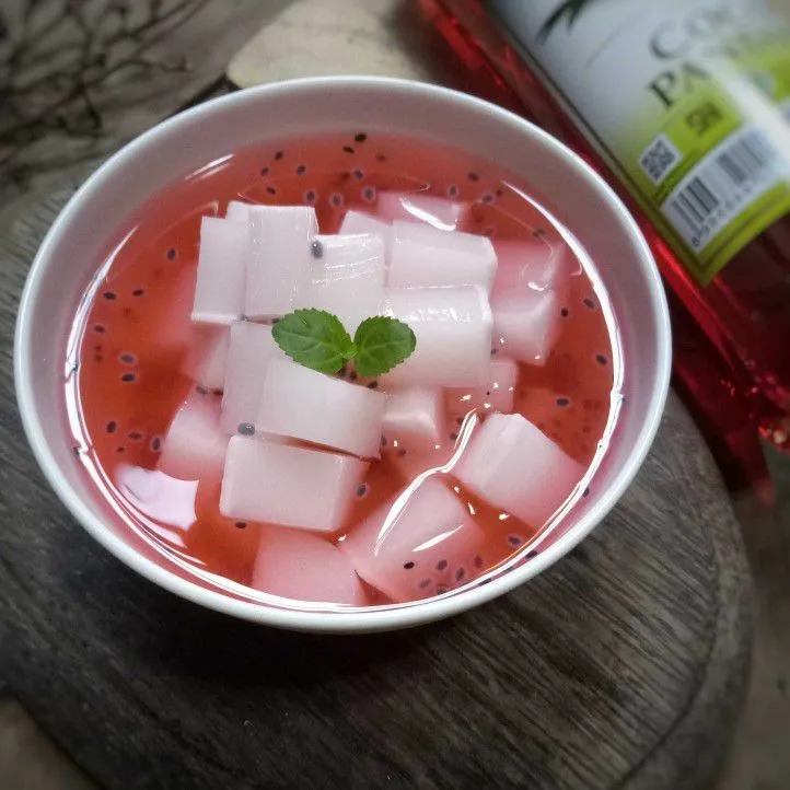 Es Sirup Jelly De Coco dan Selasih #JagoMasakMinggu1Periode2