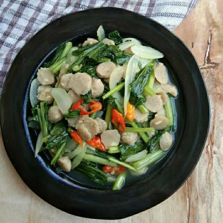 Tumis Sawi Bakso
