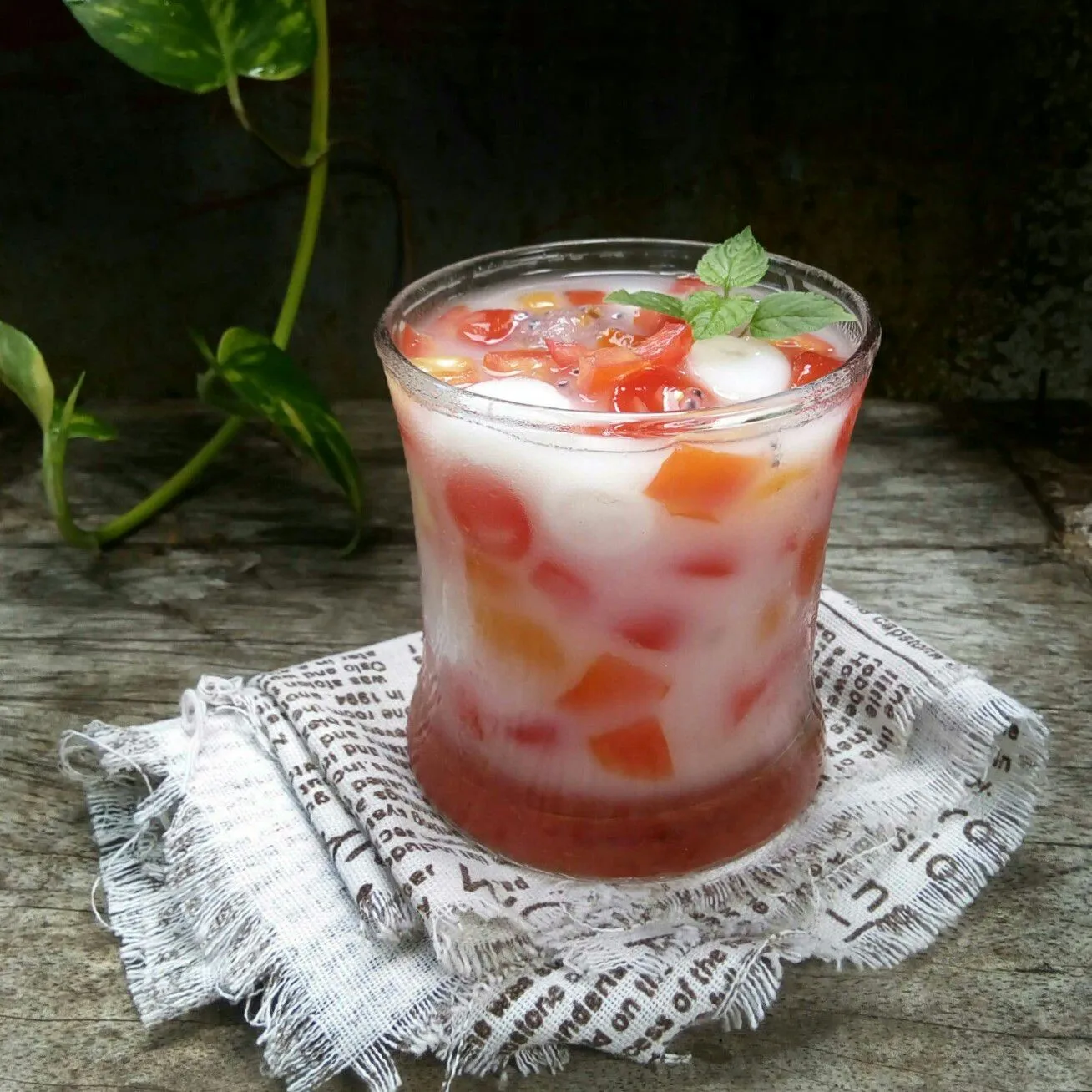 Es Susu Tomat Jelly Selasih #JagoMasakMinggu1Periode2