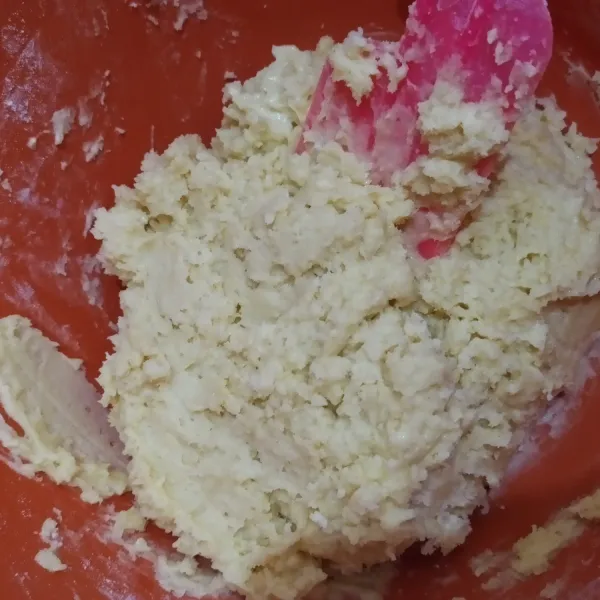 Aduk rata pake spatula.