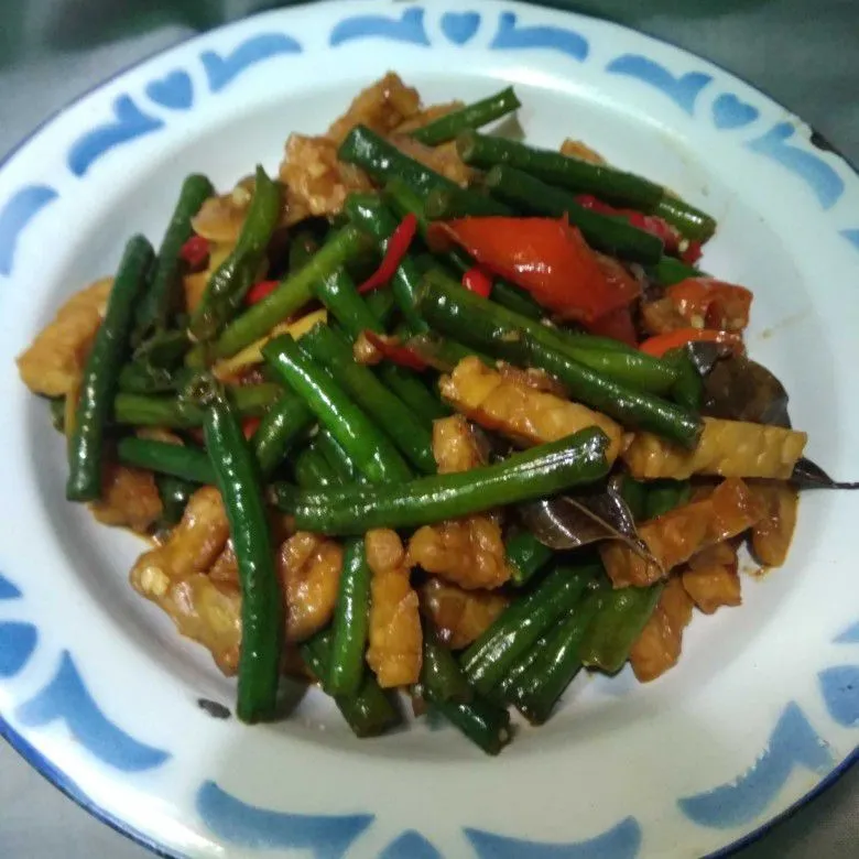 Tumis Kacang Panjang Tempe