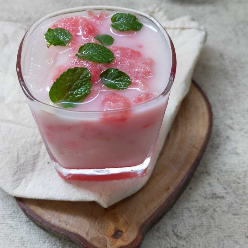 Resep Es Semangka Susu Mint #JagoMasakMinggu1Periode2 dari Chef Lilis