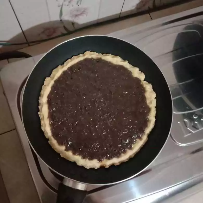 Step 5 Pie Susu Coklat Teflon 