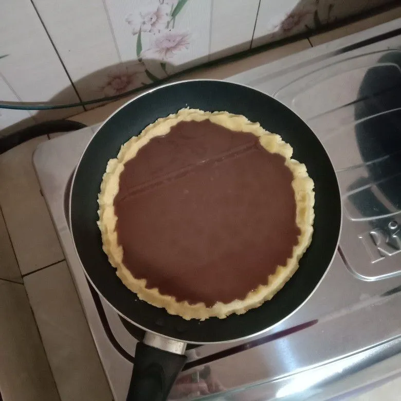 Step 4 Pie Susu Coklat Teflon 