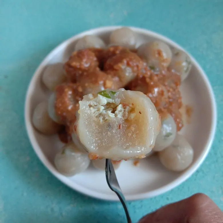 Step 7 Cilok Isi Telur Saus Kacang