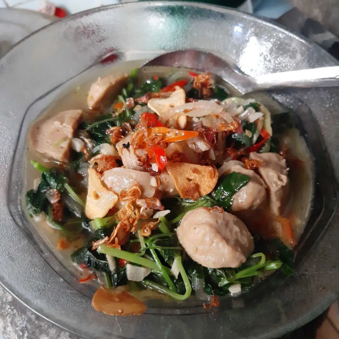 Tumis Bayam Baso