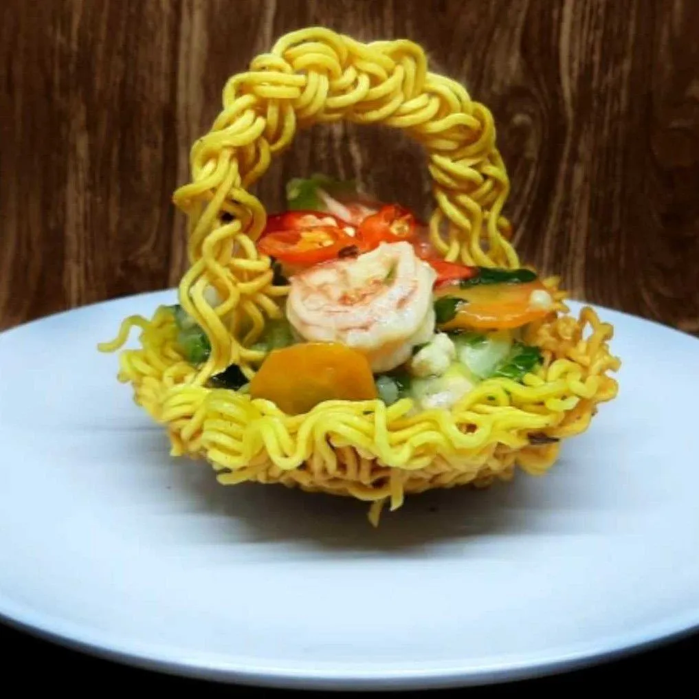 I Fu Mie Bentuk Keranjang #JagoMasakMinggu6Periode2