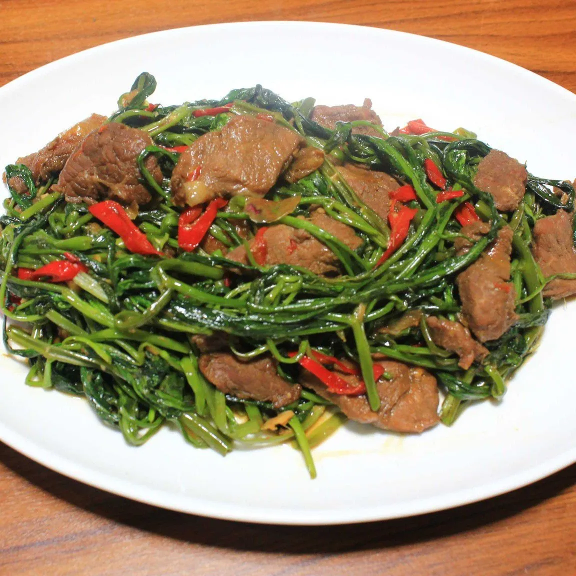 Cah Daging Kangkung Belacan #JagoMasakMinggu7Periode2