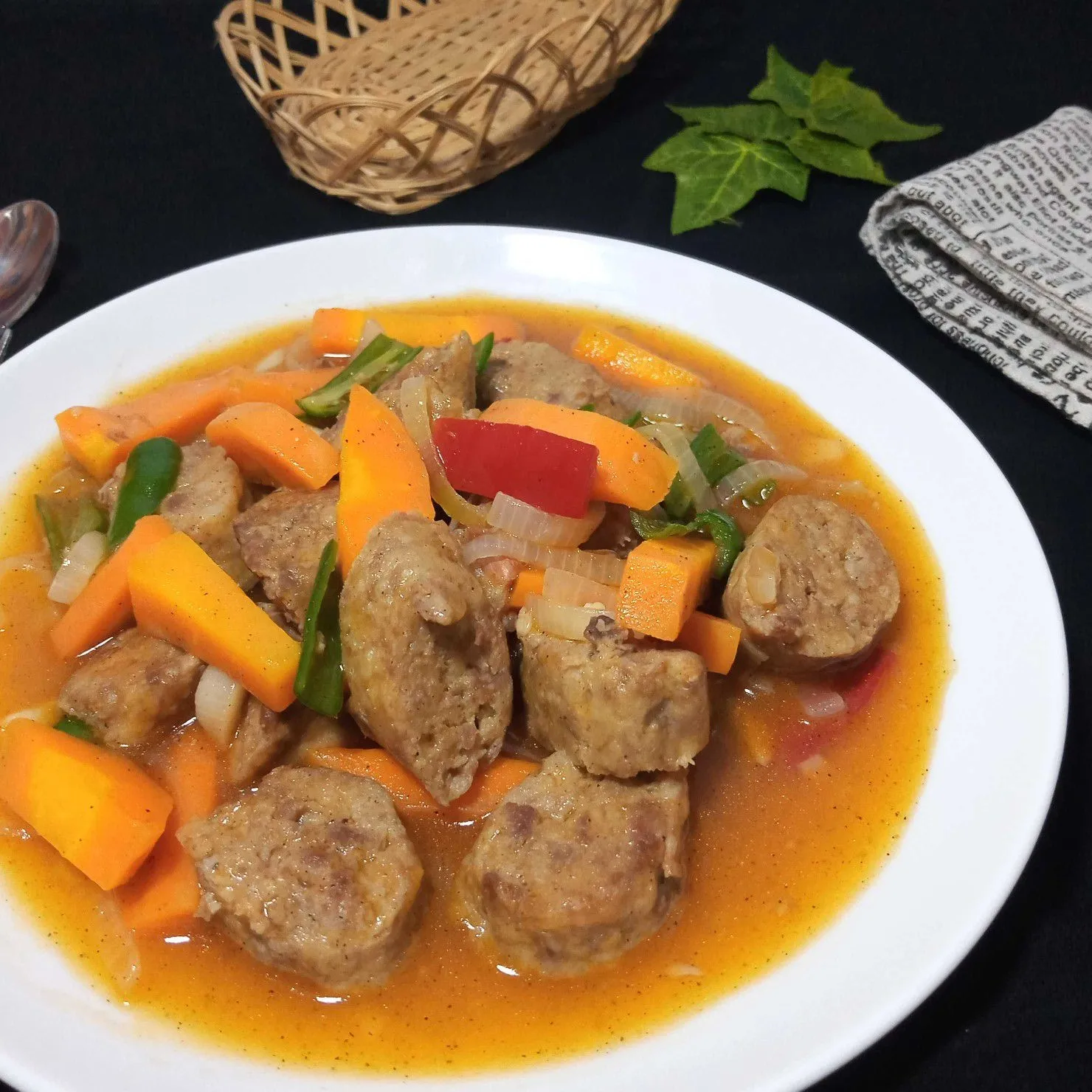 Proses memasak galantin saus pedas manis