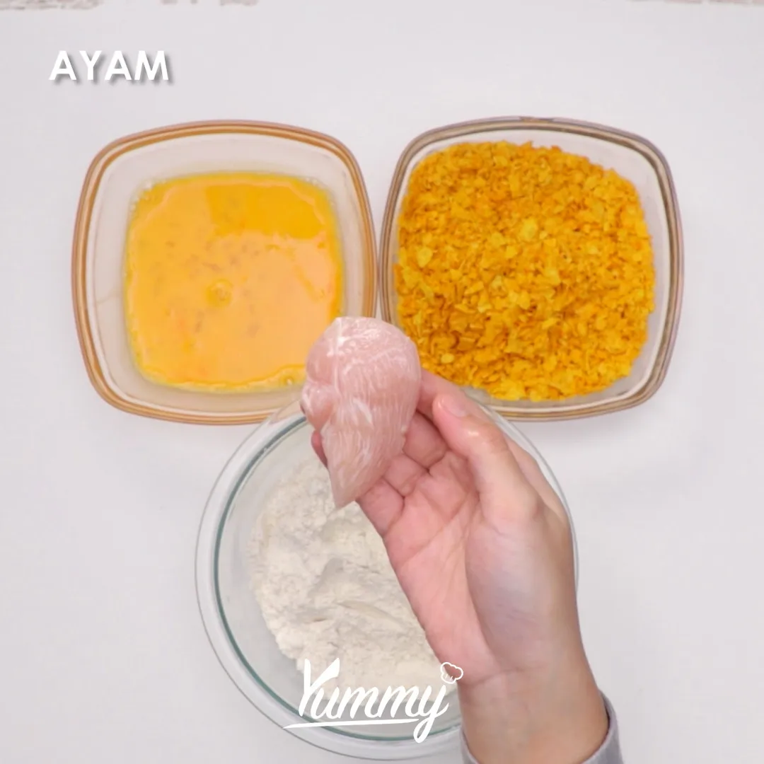 Step 3 Ayam Keju BBQ Tortilla