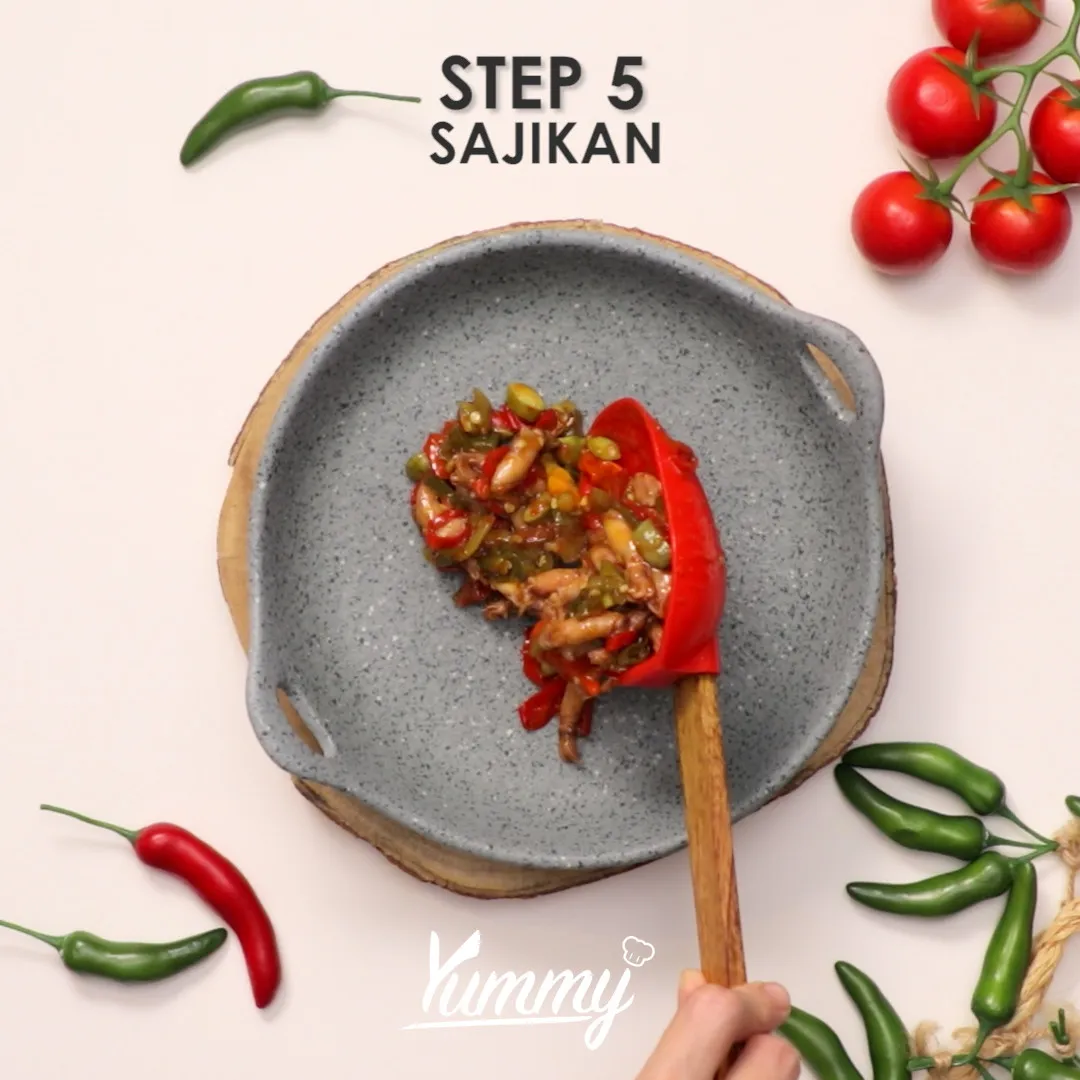 Step 5 Tumis Mercon Cumi Asin Petai