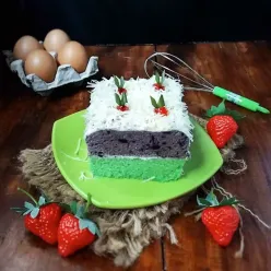 Bolu Ubi ungu Lapis Pandan #JagoMasakMinggu1Periode3